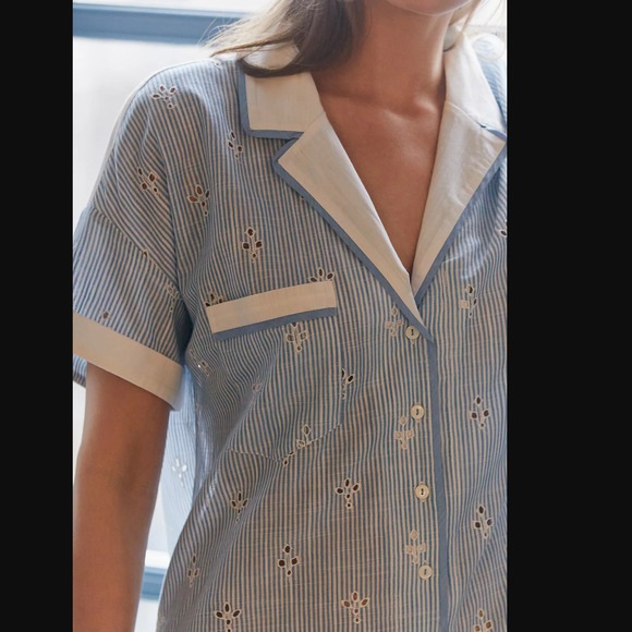 NWT Anthropologie Cezzane Striped Eyelet Dress - Small - Picture 2 of 6